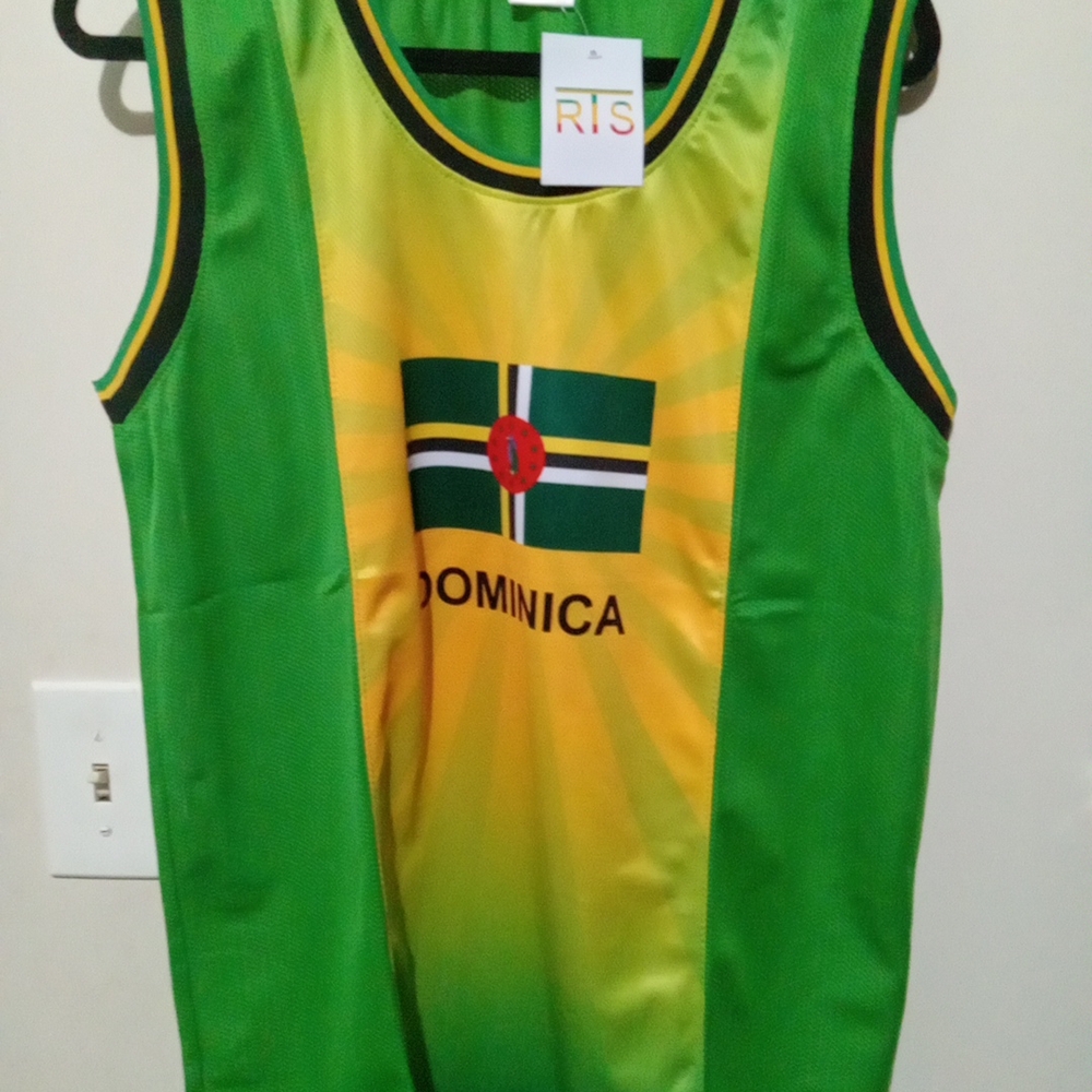Green and Yellow Dominica Sports Jersey Mens size XL
